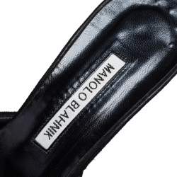 Pre Owned Manolo Blahnik Black Suede Maysale Mule Sandals Size 40.5