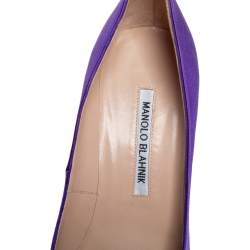Pre Owned Manolo Blahnik Purple Satin Hangisi Pumps Size 39