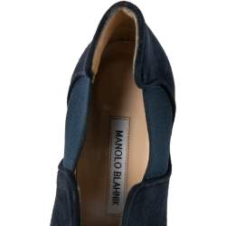 مملوكة مسبقًا حذاء بوت كاحل مانولو بلانيك ديدي سويدي أزرق كحلي مقاس 39