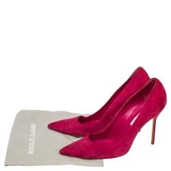 Pre Owned Manolo Blahnik Fuchsia Suede Pointed Toe BB Pumps Size 41