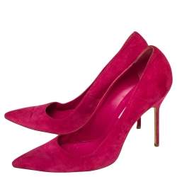 Pre Owned Manolo Blahnik Fuchsia Suede Pointed Toe BB Pumps Size 41