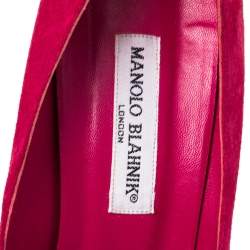 Pre Owned Manolo Blahnik Fuchsia Suede Pointed Toe BB Pumps Size 41