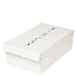 Pre Owned حذاء كعب عالي مانولو بلانيك هانغيسي ساتان رمادي مقاس 40.5