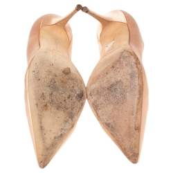 Pre Owned Manolo Blahnik Beige Satin Borlak Embellished Pumps Size 36.5