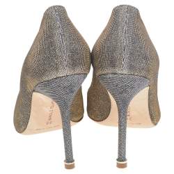 مملوكة مسبقًا Manolo Blahnik Multicolor Glitter Fabric Hangisi Crystal Embellished Pumps Size 38