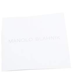 Pre Owned حذاء كعب عالي مانولو بلانيك هانغيسي ساتان رمادي مقاس 37