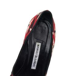 Manolo Blahnik Multicolor Fabric Peep toe Pumps Size 37.5