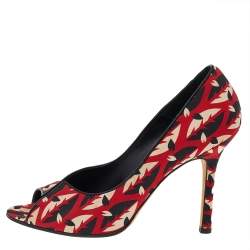 Manolo Blahnik Multicolor Fabric Peep toe Pumps Size 37.5