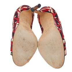 Manolo Blahnik Multicolor Fabric Peep toe Pumps Size 37.5