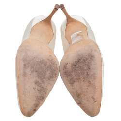 Pre Owned حذاء كعب عالي مانولو بلانيك اوكافا ساتان عاجي مقاس 39