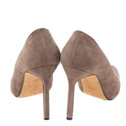 Pre Owned Manolo Blahnik Grey Suede BB Pumps Size 35.5