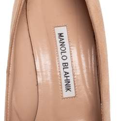 Pre Owned Manolo Blahnik Beige Suede BB Pumps Size 39