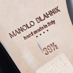 Pre Owned Manolo Blahnik Black/White Leather Lace Up Loafers Size 39.5