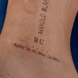 Pre Owned Manolo Blahnik Royal Blue Satin Hangisi Pumps Size 38