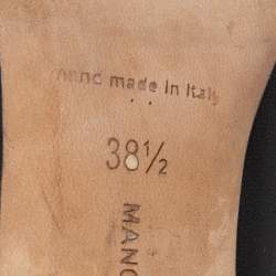 Pre Owned Manolo Blahnik Black Leather Embellished Pointed Toe Pumps Size 38.5