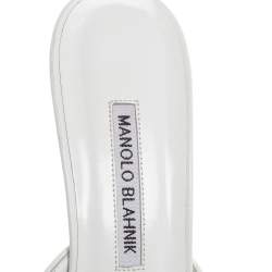 Manolo Blahnik White Leather Maysale Mules Size 39