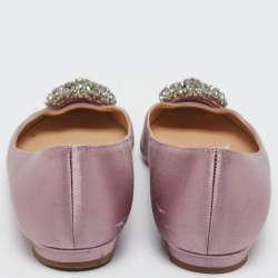 مملوكة مسبقًا Manolo Blahnik Lilac Satin Hangisi Ballet Flats Size 35.5
