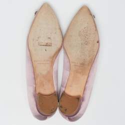 مملوكة مسبقًا Manolo Blahnik Lilac Satin Hangisi Ballet Flats Size 35.5