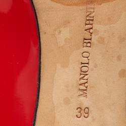 Pre Owned Manolo Blahnik Red Patent Leather BB Pumps Size 39