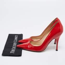 Pre Owned Manolo Blahnik Red Patent Leather BB Pumps Size 39