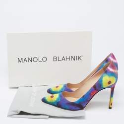 Pre Owned Manolo Blahnik Multicolor Tie and Dye Fabric BB Pumps Size 35.5