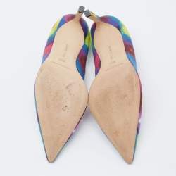 Pre Owned Manolo Blahnik Multicolor Tie and Dye Fabric BB Pumps Size 35.5