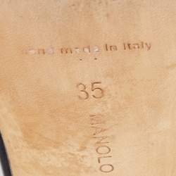 Pre Owned Manolo Blahnik Black Patent Leather Aspro Slingback Pumps Size 35