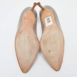 Pre Owned حذاء كعب عالي مانولو بلانيك هانغيسي ساتان مزخرف كريستال مقاس 38