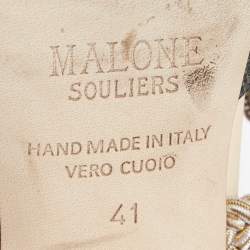 Pre Owned صندل مول مالون سولييه رافيا مايسي وكانفاس غليتر لونين مقدمة مدببة مقاس 41