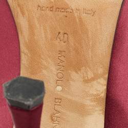 Pre Owned Manolo Blahnik Burgundy Satin Tartonacri Pumps Size 40