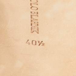 Pre Owned حذاء كعب عالي مانولو بلانيك هانغيسي ساتان رصاصي مقاس 40.5