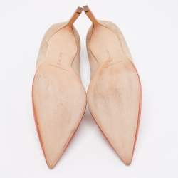 Pre Owned Manolo Blahnik Ombré Beige Suede BB Pointed Toe Pumps Size 38