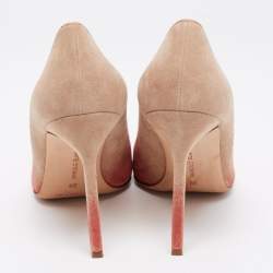 Pre Owned Manolo Blahnik Ombré Beige Suede BB Pointed Toe Pumps Size 38