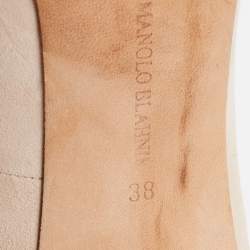 Pre Owned Manolo Blahnik Beige Suede Round Toe Pumps Size 38