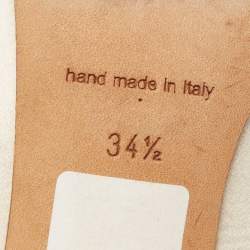 Pre Owned حذاء كعب عالي مانولو بلانيك ناديرا ساتان عاجي مقاس 34.5