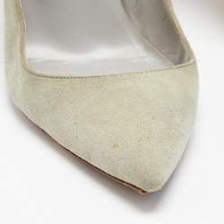 Manolo Blahnik Mint Green Suede BB Pointed Toe Pumps Size 39