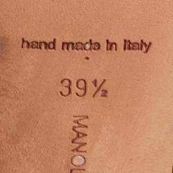 Pre Owned حذاء كعب عالي مانولو بلانيك فولتا سويدي أسود مطرز دورساي مقاس 39.5