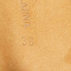 Pre Owned Manolo Blahnik Grey/Brown Leather Ankle Strap Sandals Size 38