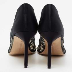 Pre Owned حذاء كعب عالي مانولو بلانيك بي بي دانتيل أسود مقاس 40