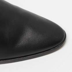 Pre Owned Manolo Blahnik Black Leather Mules Size 37.5