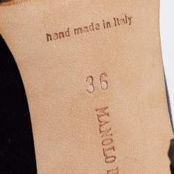 Pre Owned Manolo Blahnik Black Satin Pointed Toe Pumps Size 36