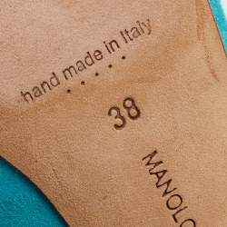 Pre Owned Manolo Blahnik Blue/Green Suede  Bipunta Pointed Toe Pumps Size 38