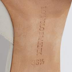 Pre Owned حذاء مولز مالون سولييه ساتان أوف وايت مرصع يوفراسيا مقاس 36.5