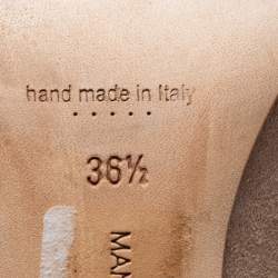 Pre Owned Manolo Blahnik Light Brown/Blue Suede Bipunta Pointed Toe Pumps Size 36.5