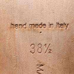 Pre Owned حذاء كعب عالي مانولو بلانيك هانغيسي ساتان أسود مقاس 38.5