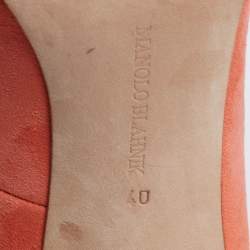 Pre Owned Manolo Blahnik Orange Suede BB Pumps Size 40