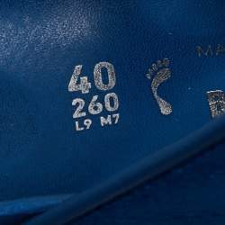 Birkenstock X Manolo Blahnik Blue Velvet Crystal Embellishments Slides Size 40