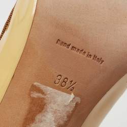 Pre Owned Manolo Blahnik Yellow Patent  Leather Camparinew Pumps Size 38.5