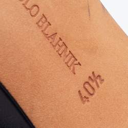 Pre Owned Manolo Blahnik Black/White Patent and Leather Square Toe Pumps Size 40.5