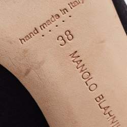 Pre Owned Manolo Blahnik Black Satin Nadira Pumps Size 38